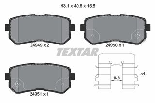 Σετ τακάκια, δισκόφρενα TEXTAR 2494901 Hyundai Ix20 1600cc CRDI 128ps 2011- (583021JA30,583021JA31,583021KA30)