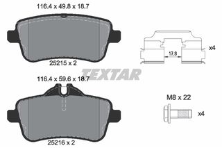 Σετ τακάκια, δισκόφρενα TEXTAR 2521502 Mercedes-Benz GLE-Class Coupe 3000cc 350 D 4MATIC 258ps 2015-Σήμερα (0064204020,0064204120,0074208220,0074208320,A0064204020)