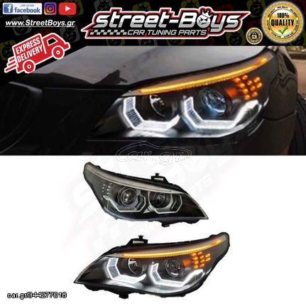 ΜΠΡΟΣΤΑ ΦΑΝΑΡΙΑ ΜΑΥΡΑ 3D ANGEL EYES BMW E60 E61 (2003-2007) | Street Boys - Car Tuning Shop |