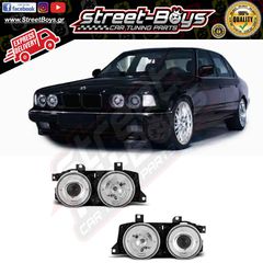 ΜΠΡΟΣΤΑ ΦΑΝΑΡΙΑ ΧΡΩΜΙΟΥ ANGEL EYES BMW E34 E32 (1988-1995) | Street Boys - Car Tuning Shop |