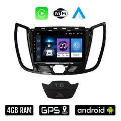 FORD C-MAX (2010 - 2019) Android οθόνη αυτοκίνητου 4GB με Ελληνικό GPS WI-FI Apple Carplay Android Auto (ηχοσύστημα αφής 7" ιντσών OEM Youtube Playstore MP3 USB Radio Bluetooth Mirrorlink 4x60W εργοστ
