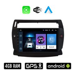 CITROEN C4 (2004 - 2010) Android οθόνη αυτοκίνητου 4GB με Ελληνικό GPS WI-FI Apple Carplay Android Auto (ηχοσύστημα αφής 9" ιντσών OEM Youtube Playstore MP3 USB Radio Bluetooth Mirrorlink 4x60W εργοστ
