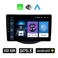 CITROEN C1 (μετά το 2014) Android οθόνη αυτοκίνητου 4GB με Ελληνικό GPS WI-FI Apple Carplay Android Auto (ηχοσύστημα αφής 9" ιντσών OEM Youtube Playstore MP3 USB Radio Bluetooth Mirrorlink 4x60W εργοσ