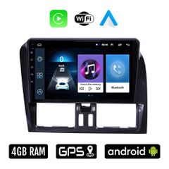 VOLVO XC60 (2009 - 2017) Android οθόνη αυτοκίνητου 4GB με Ελληνικό GPS WI-FI Apple Carplay Android Auto (ηχοσύστημα αφής 9" ιντσών OEM Youtube Playstore MP3 USB Radio Bluetooth Mirrorlink 4x60W εργοστ
