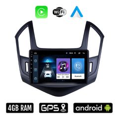 CHEVROLET CRUZE (2013-2015) Android οθόνη αυτοκίνητου 4GB με Ελληνικό GPS WI-FI Apple Carplay Android Auto (ηχοσύστημα αφής 9" ιντσών OEM Youtube Playstore MP3 USB Radio Bluetooth Mirrorlink 4x60W εργ