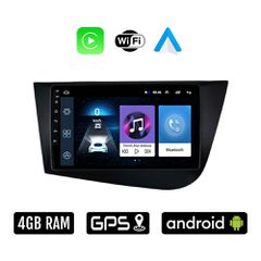 SEAT LEON (2005-2011) Android οθόνη αυτοκίνητου 4GB με Ελληνικό GPS WI-FI Apple Carplay Android Auto (ηχοσύστημα αφής 9" ιντσών OEM Youtube Playstore MP3 USB Radio Bluetooth Mirrorlink 4x60W εργοστασι
