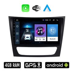 MERCEDES E (W211) 2003-2009 Android οθόνη αυτοκίνητου 4GB με Ελληνικό GPS WI-FI Apple Carplay Android Auto (ηχοσύστημα αφής 9" ιντσών OEM Youtube Playstore MP3 USB Radio Bluetooth Mirrorlink 4x60W εργ