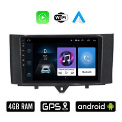 SMART 451 (FORTWO) 2010-2015 Android οθόνη αυτοκίνητου 9" ιντσών 4GB με Ελληνικό GPS WI-FI Apple Carplay Android Auto (ηχοσύστημα αφής FORTWO OEM Youtube Playstore MP3 USB Radio Bluetooth Mirrorlink 4