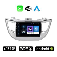 HYUNDAI TUCSON 2015-2019 Android οθόνη αυτοκίνητου 4GB με Ελληνικό GPS WI-FI Apple Carplay Android Auto (ηχοσύστημα αφής 9" ιντσών OEM Youtube Playstore MP3 USB Radio Bluetooth Mirrorlink 4x60W εργοστ