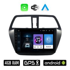 SUZUKI SX4 S-CROSS (μετά το 2014) Android οθόνη αυτοκίνητου 4GB με Ελληνικό GPS WI-FI Apple Carplay Android Auto (ηχοσύστημα αφής 9" ιντσών OEM Youtube Playstore MP3 USB Radio Bluetooth Mirrorlink 4x6