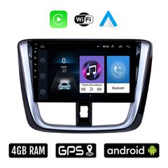 TOYOTA YARIS (2015 - 2020) Android οθόνη αυτοκίνητου 4GB με Ελληνικό GPS WI-FI Apple Carplay Android Auto (ηχοσύστημα αφής 9" ιντσών OEM Youtube Playstore MP3 USB Radio Bluetooth Mirrorlink 4x60W εργο
