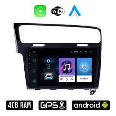 VOLKSWAGEN VW GOLF 7 (μετά το 2013) Android οθόνη αυτοκίνητου 4GB με Ελληνικό GPS WI-FI Apple Carplay Android Auto (ηχοσύστημα αφής 10" ιντσών OEM Youtube Playstore MP3 USB Radio Bluetooth Mirrorlink