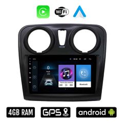 DACIA LOGAN (2012 - 2019) Android οθόνη αυτοκίνητου 4GB με Ελληνικό GPS WI-FI Apple Carplay Android Auto (ηχοσύστημα αφής 9" ιντσών OEM Youtube Playstore MP3 USB Radio Bluetooth Mirrorlink 4x60W εργοσ
