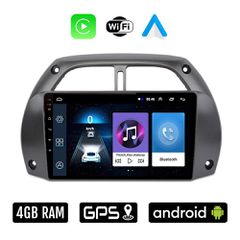 TOYOTA RAV 4 (2000-2006) Android οθόνη αυτοκίνητου 4GB με Ελληνικό GPS WI-FI Apple Carplay Android Auto (ηχοσύστημα αφής 9" ιντσών OEM Youtube Playstore MP3 USB Radio Bluetooth Mirrorlink 4x60W εργοστ