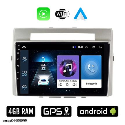 TOYOTA VERSO (2004 - 2009) Android οθόνη αυτοκίνητου 4GB με Ελληνικό GPS WI-FI Apple Carplay Android Auto (ηχοσύστημα αφής 9" ιντσών OEM Youtube Playstore MP3 USB Radio Bluetooth Mirrorlink 4x60W