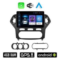 FORD MONDEO (2007 - 2010) Android οθόνη αυτοκίνητου 4GB με Ελληνικό GPS WI-FI Apple Carplay Android Auto (ηχοσύστημα αφής 10" ιντσών OEM Youtube Playstore MP3 USB Radio Bluetooth Mirrorlink 4x60W εργο