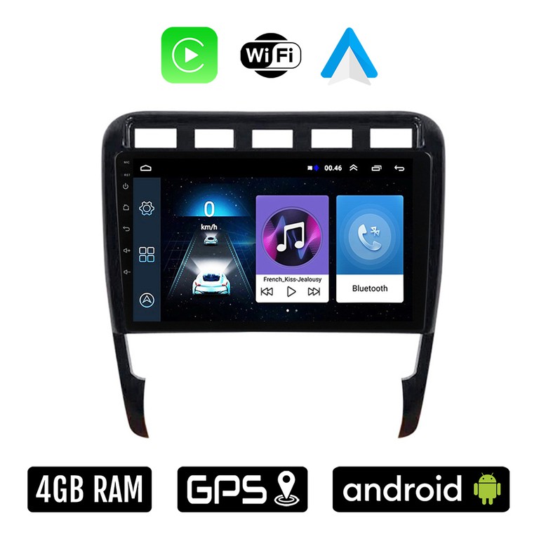 PORSCHE CAYENNE (2002 - 2011) Android οθόνη αυτοκίνητου 4GB με Ελληνικό GPS WI-FI Apple Carplay Android Auto (ηχοσύστημα αφής 9" ιντσών OEM Youtube Playstore MP3 USB Radio Bluetooth Mirrorlink 4x60W ε