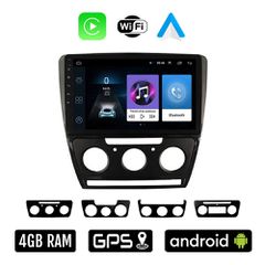 SKODA OCTAVIA 5 (2005 - 2012) Android οθόνη αυτοκίνητου 4GB με Ελληνικό GPS WI-FI Apple Carplay Android Auto (ηχοσύστημα αφής 10" ιντσών OEM Youtube Playstore MP3 USB Radio Bluetooth Mirrorlink 4x60W