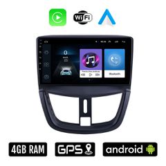 PEUGEOT 207 (μετά το 2007) Android οθόνη αυτοκίνητου 4GB με Ελληνικό GPS WI-FI Apple Carplay Android Auto (ηχοσύστημα αφής 9" ιντσών OEM Youtube Playstore MP3 USB Radio Bluetooth Mirrorlink 4x60W εργο