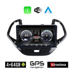 KIROSIWA 4+64GB FORD KA (μετά το 2017) Android οθόνη αυτοκίνητου 4GB με GPS WI-FI (ηχοσύστημα αφής 9" ιντσών Youtube Playstore MP3 USB Radio Bluetooth Mirrorlink 4x60W Apple Carplay Android Auto, μαύρ