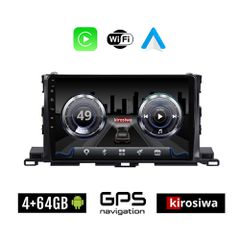 KIROSIWA 4+64GB TOYOTA HIGHLANDER (μετά το 2019) Android οθόνη αυτοκίνητου 4GB με GPS WI-FI (ηχοσύστημα αφής 10" ιντσών Youtube Playstore MP3 USB Radio Bluetooth Mirrorlink 4x60W Apple Carplay Android