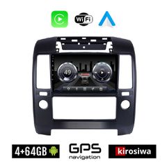 KIROSIWA 4+64GB NISSAN NAVARA D40 (2006-2011) Android οθόνη αυτοκίνητου 4GB με GPS WI-FI (ηχοσύστημα αφής 9" ιντσών Youtube Playstore MP3 USB Radio Bluetooth Mirrorlink 4x60W Apple Carplay Android Aut