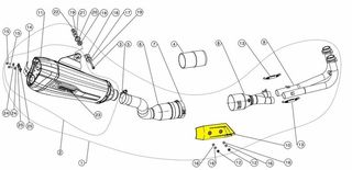 Κωδ.302800 Akrapovic προστατευτικό θερμοκρασίας από ατσάλι P-HSYA14 για YAMAHA XP 530 T-Max ABS 17-19 Τεμάχιο τηλ.215-215-8211