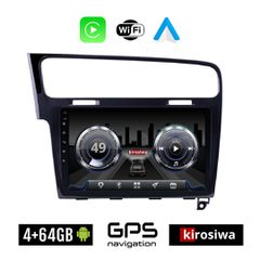 KIROSIWA 4+64GB VOLKSWAGEN GOLF 7 (μετά το 2013) Android οθόνη αυτοκίνητου 4GB με GPS WI-FI (VW ηχοσύστημα αφής 10" ιντσών Youtube Playstore MP3 USB Radio Bluetooth Mirrorlink, 4x60W Apple Carplay And