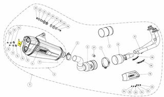 Κωδ.302930 Akrapovic βάση εξάτμισης από ατσάλι P-X189 για YAMAHA XP 530 T-Max ABS 17-19 / 560 20-22 Τεμάχιο τηλ.215-215-8211