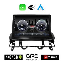 KIROSIWA 4+64GB MAZDA 6 (2002-2008) Android οθόνη αυτοκίνητου 4GB με GPS WI-FI (ηχοσύστημα αφής 9" ιντσών OEM Youtube Playstore MP3 USB Radio Bluetooth Mirrorlink 4x60W Apple Carplay Android Auto)