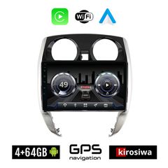 KIROSIWA 4+64GB NISSAN NOTE (μετά το 2012) Android οθόνη αυτοκίνητου 4GB με GPS WI-FI (ηχοσύστημα αφής 10" ιντσών OEM Youtube Playstore MP3 USB Radio Bluetooth Mirrorlink 4x60W Apple Carplay Android A