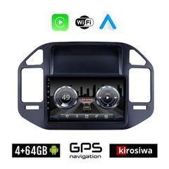 KIROSIWA 4+64GB MITSUBISHI PAJERO (1999-2006) Android οθόνη αυτοκίνητου 4GB με GPS WI-FI (ηχοσύστημα αφής 9" ιντσών OEM Youtube Playstore MP3 USB Radio Bluetooth Mirrorlink 4x60W Apple Carplay Android