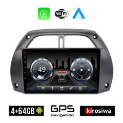 KIROSIWA 4+64GB TOYOTA RAV 4 (2000-2006) Android οθόνη αυτοκίνητου 4GB με GPS WI-FI (ηχοσύστημα αφής 9" ιντσών OEM Youtube Playstore MP3 USB Radio Bluetooth Mirrorlink 4x60W Apple Carplay Android Auto