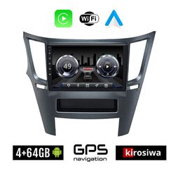 KIROSIWA 4+64GB SUBARU LEGACY - OUTBACK (μετά το 2009) Android οθόνη αυτοκίνητου 4GB με GPS WI-FI (ηχοσύστημα αφής 9" ιντσών OEM Youtube Playstore MP3 USB Radio Bluetooth Mirrorlink 4x60W Apple Carpla