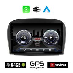 KIROSIWA 4+64GB MERCEDES SL (R230) 2006-2012 Android οθόνη αυτοκίνητου 4GB με GPS WI-FI (ηχοσύστημα αφής 9" ιντσών Benz OEM Youtube Playstore MP3 USB Radio Bluetooth Mirrorlink 4x60W Apple Carplay And