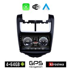 KIROSIWA 4+64GB CHEVROLET AVEO (2014-2017) Android οθόνη αυτοκίνητου 4GB με GPS WI-FI (ηχοσύστημα αφής 9" ιντσών OEM Youtube Playstore MP3 USB Radio Bluetooth Mirrorlink 4x60W Apple Carplay Android Au