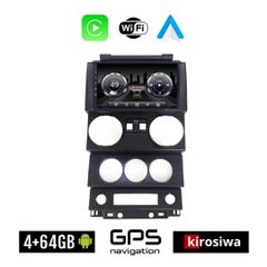 KIROSIWA 4+64GB JEEP WRANGLER (2006 - 2011) Android οθόνη αυτοκίνητου 4GB με GPS WI-FI (ηχοσύστημα αφής 9" ιντσών OEM Youtube Playstore MP3 USB Radio Bluetooth Mirrorlink 4x60W Apple Carplay Android A