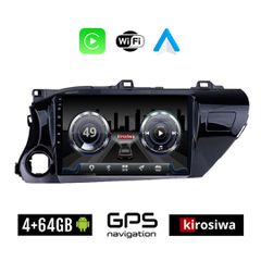 KIROSIWA 4+64GB TOYOTA HILUX (μετά το 2017) Android οθόνη αυτοκίνητου 4GB με GPS WI-FI (ηχοσύστημα αφής 10" ιντσών OEM Youtube Playstore MP3 USB Radio Bluetooth Mirrorlink 4x60W Apple Carplay Android