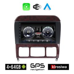 KIROSIWA 4+64GB MERCEDES S W220 (1998 - 2005) Android οθόνη αυτοκίνητου 4GB με GPS WI-FI (ηχοσύστημα αφής 9" ιντσών Benz OEM Youtube Playstore MP3 USB Radio Bluetooth Mirrorlink 4x60W Apple Carplay An