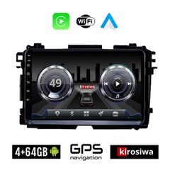 KIROSIWA 4+64GB HONDA HRV (μετά το 2015) Android οθόνη αυτοκίνητου 4GB με GPS WI-FI (ηχοσύστημα αφής 9" ιντσών OEM Youtube Playstore MP3 USB Radio Bluetooth Mirrorlink 4x60W Apple Carplay Android Auto