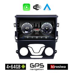 KIROSIWA 4+64GB FORD MONDEO (μετά το 2013) Android οθόνη αυτοκίνητου 4GB με GPS WI-FI (ηχοσύστημα αφής 9" ιντσών OEM Youtube Playstore MP3 USB Radio Bluetooth Mirrorlink 4x60W Apple Carplay Android Au