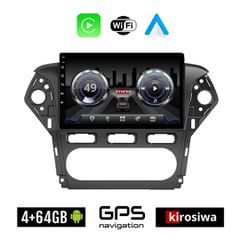 KIROSIWA 4+64GB FORD MONDEO (2010 - 2013) Android οθόνη αυτοκίνητου 4GB με GPS WI-FI (ηχοσύστημα αφής 10" ιντσών OEM Youtube Playstore MP3 USB Radio Bluetooth Mirrorlink 4x60W Apple Carplay Android Au
