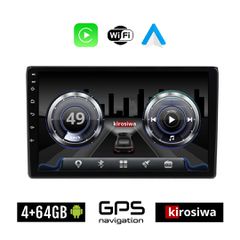 KIROSIWA 4+64GB AUDI A4 (2002-2008) Android οθόνη αυτοκίνητου 4GB με GPS WI-FI (ηχοσύστημα αφής 9" ιντσών OEM Youtube Playstore MP3 USB Radio Bluetooth Mirrorlink 4x60W Apple Carplay Android Auto)
