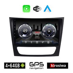 KIROSIWA 4+64GB MERCEDES CLS (W219) 2003-2010 Android οθόνη αυτοκίνητου 4GB με GPS WI-FI (ηχοσύστημα αφής 9" ιντσών Benz OEM Youtube Playstore MP3 USB Radio Bluetooth Mirrorlink 4x60W Apple Carplay An