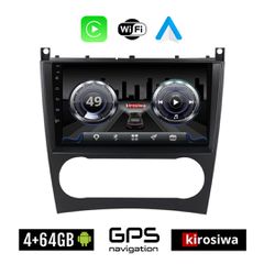 KIROSIWA 4+64GB MERCEDES C (W203) - CLC (2004 - 2008) Android οθόνη αυτοκίνητου 4GB με GPS WI-FI (ηχοσύστημα αφής 9" ιντσών Benz OEM Youtube Playstore MP3 USB Radio Bluetooth Mirrorlink 4x60W Apple Ca