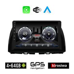 KIROSIWA 4+64GB MAZDA CX-5 (2013 - 2017) Android οθόνη αυτοκίνητου 4GB με GPS WI-FI (ηχοσύστημα αφής 10" ιντσών OEM Youtube Playstore MP3 USB Radio Bluetooth Mirrorlink 4x60W Apple Carplay Android Aut