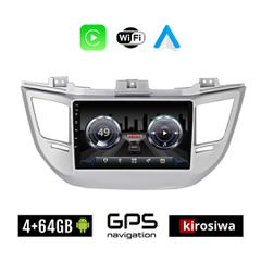KIROSIWA 4+64GB HYUNDAI TUCSON (2015 - 2019) Android οθόνη αυτοκίνητου με GPS WI-FI 4GB (ηχοσύστημα αφής 9" ιντσών OEM Youtube Playstore MP3 USB Radio Bluetooth Mirrorlink 4x60W Apple Carplay Android