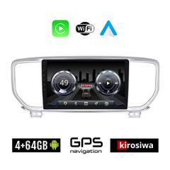 KIROSIWA 4+64GB KIA SPORTAGE (μετά το 2018) Android οθόνη αυτοκίνητου 4GB με GPS WI-FI (ηχοσύστημα αφής 9" ιντσών OEM Youtube Playstore MP3 USB Radio Bluetooth Mirrorlink 4x60W Apple Carplay Android A