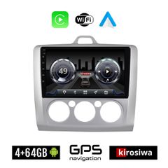 KIROSIWA 4+64GB FORD FOCUS (2005 - 2011) *Με χειροκίνητο κλιματισμό Android οθόνη αυτοκίνητου 4GB με GPS WI-FI (ηχοσύστημα αφής 9" ιντσών OEM Youtube Playstore MP3 USB Radio Bluetooth 4x60W Apple Carp