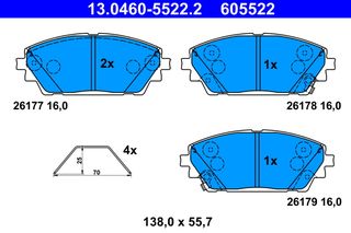 Σετ τακακιών φρένων, δίσκος φρένου  MAZDA 3 1.5-2.0H 11.18-